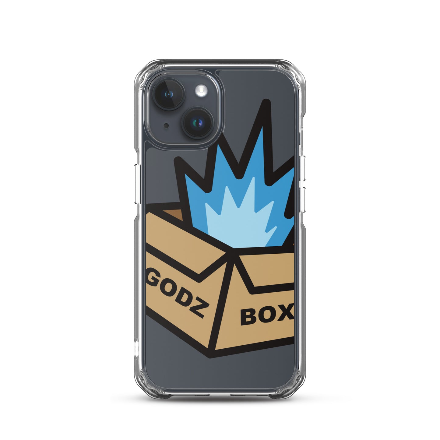 GODZBOX BIG LOGO Clear Case for iPhone® "ATOMIC BLUE"