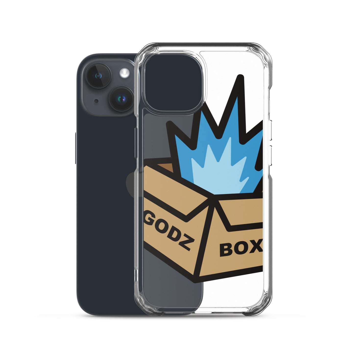 GODZBOX BIG LOGO Clear Case for iPhone® "ATOMIC BLUE"