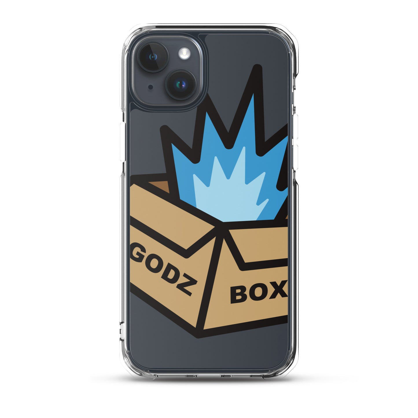 GODZBOX BIG LOGO Clear Case for iPhone® "ATOMIC BLUE"