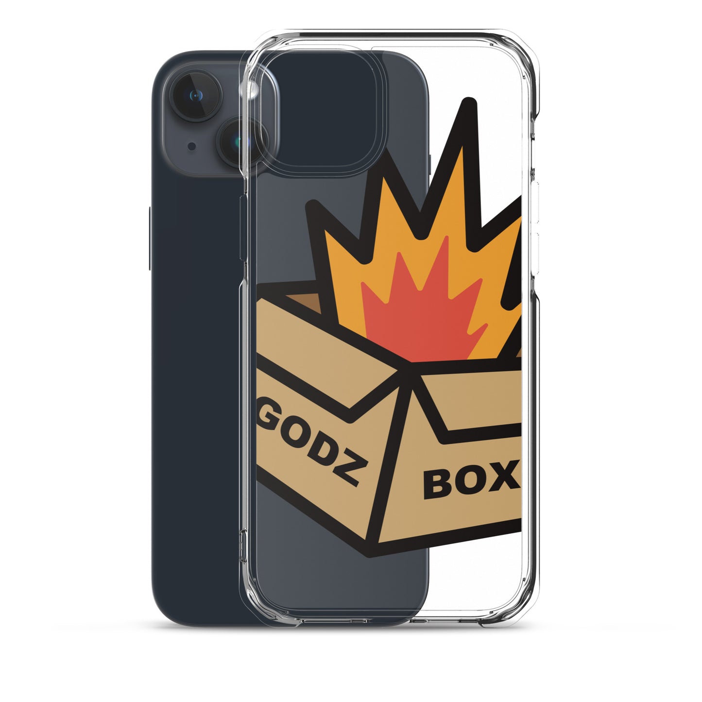 GODZBOX BIG LOGO Clear Case for iPhone® "BURNING RED"