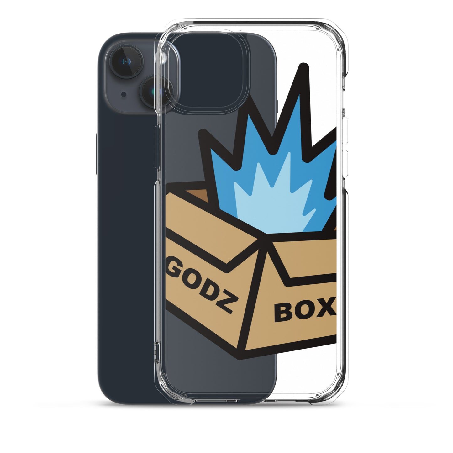 GODZBOX BIG LOGO Clear Case for iPhone® "ATOMIC BLUE"