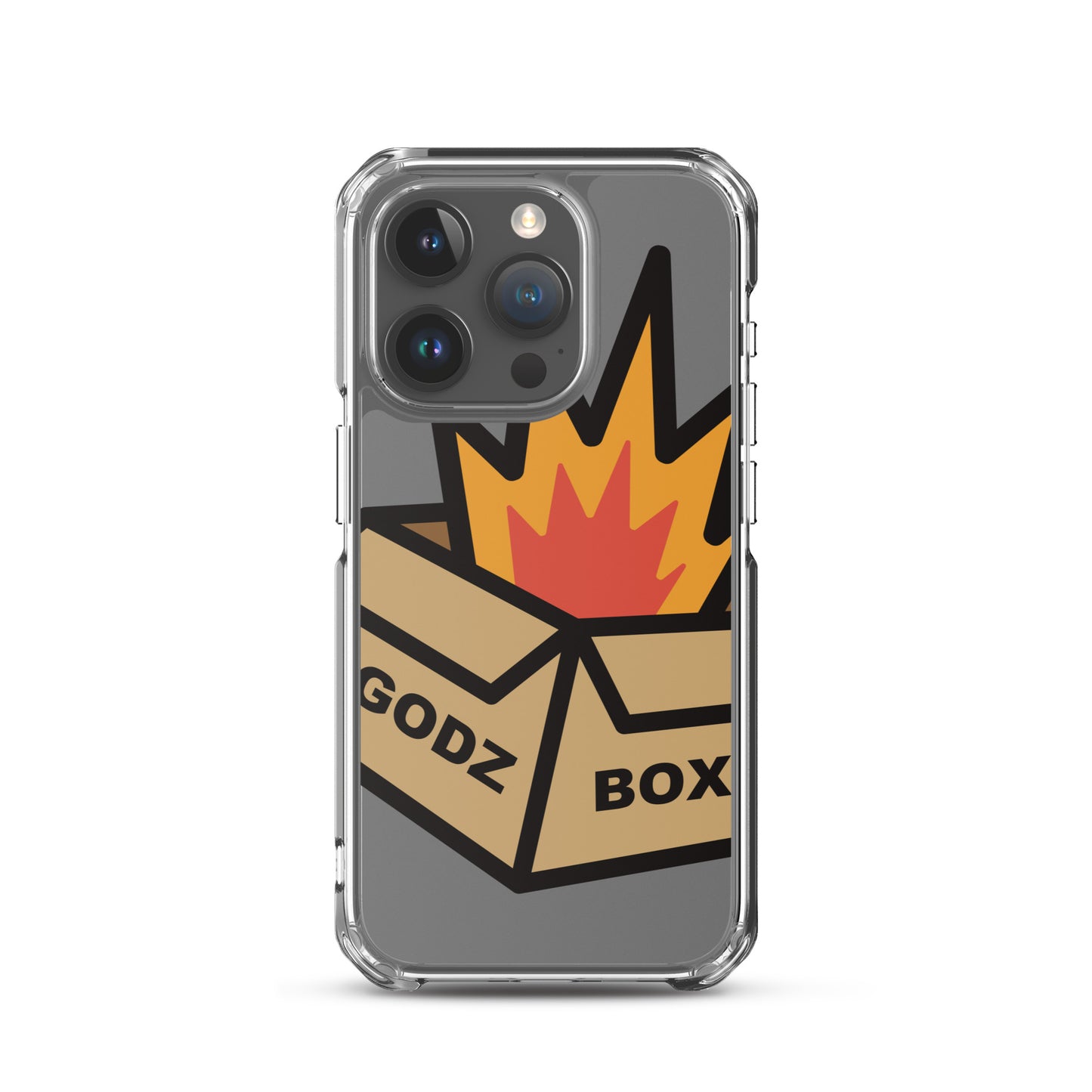 GODZBOX BIG LOGO Clear Case for iPhone® "BURNING RED"