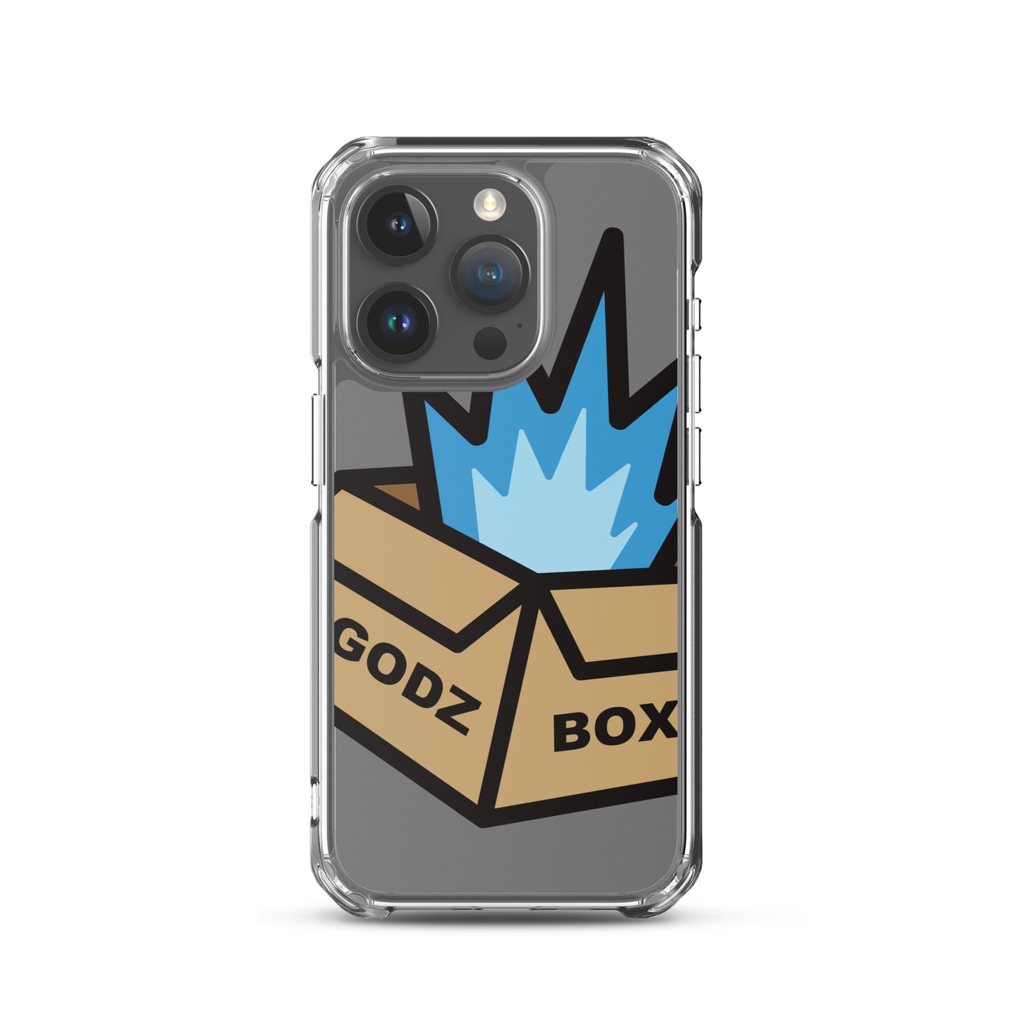 GODZBOX BIG LOGO Clear Case for iPhone® "ATOMIC BLUE"