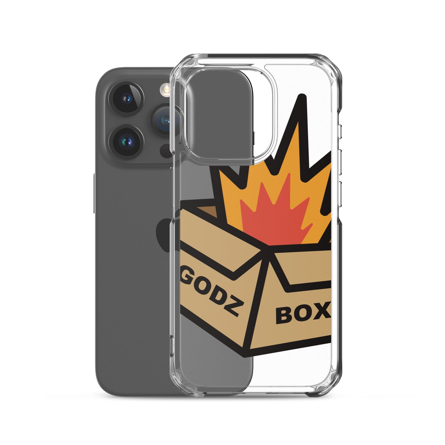 GODZBOX BIG LOGO Clear Case for iPhone® "BURNING RED"