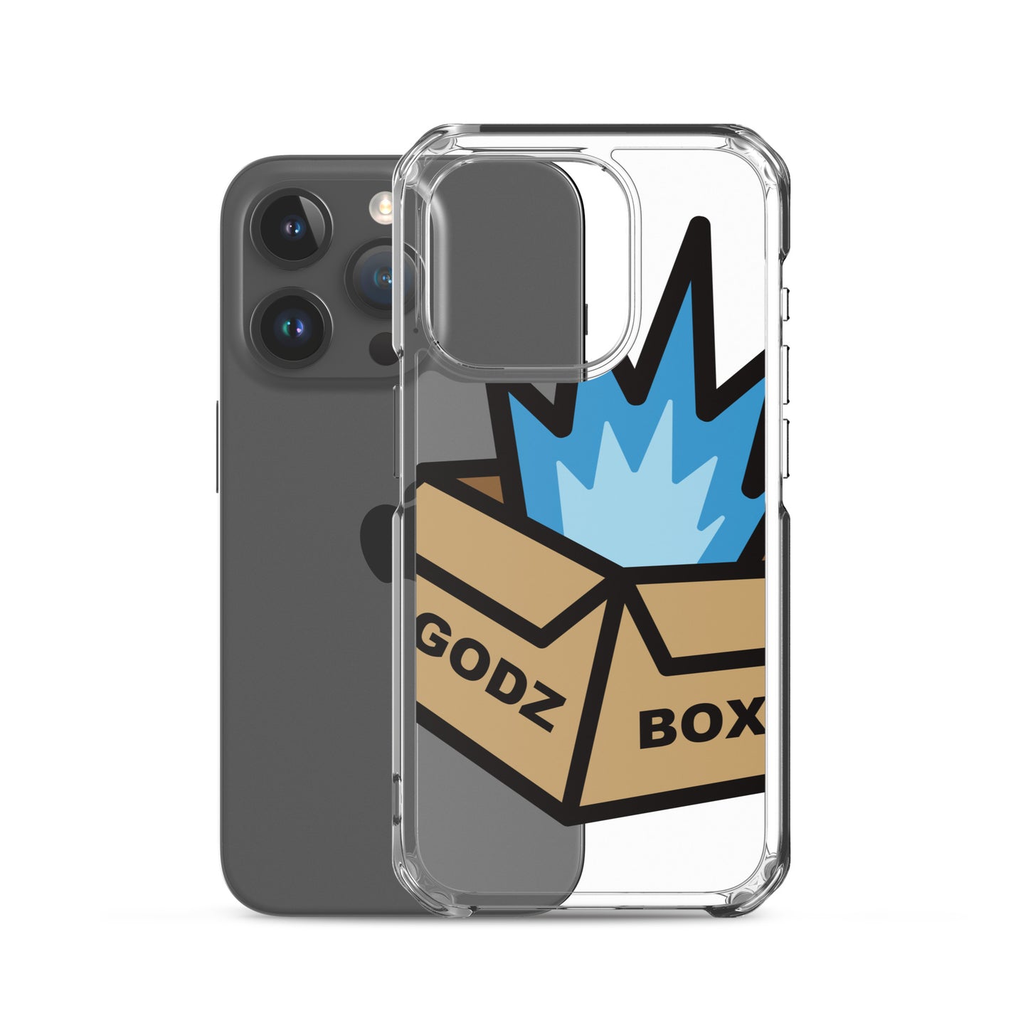 GODZBOX BIG LOGO Clear Case for iPhone® "ATOMIC BLUE"