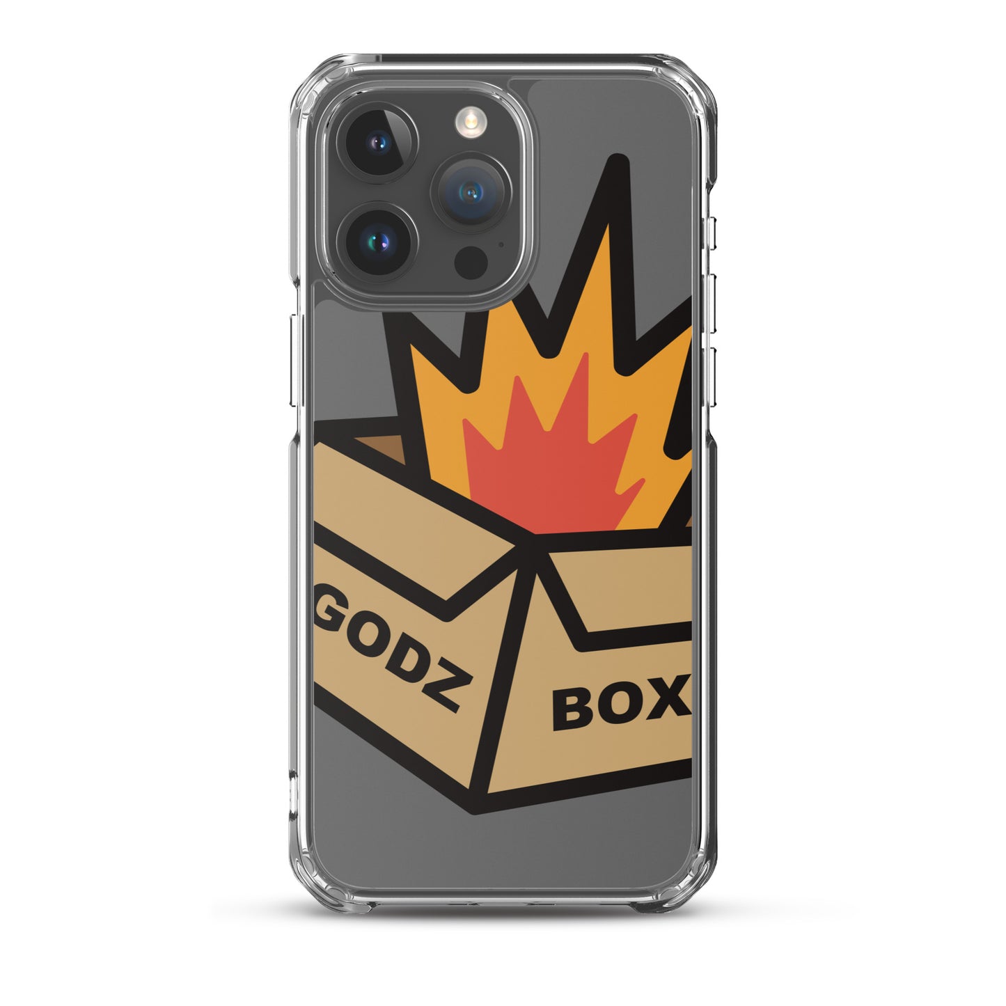 GODZBOX BIG LOGO Clear Case for iPhone® "BURNING RED"