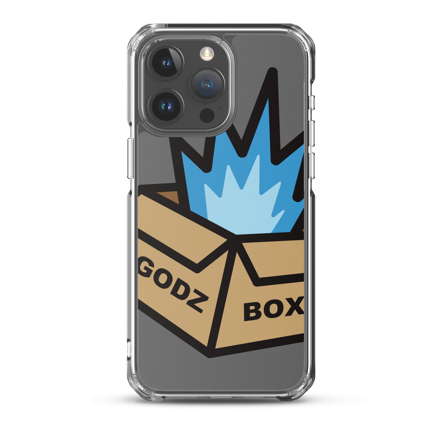 GODZBOX BIG LOGO Clear Case for iPhone® "ATOMIC BLUE"