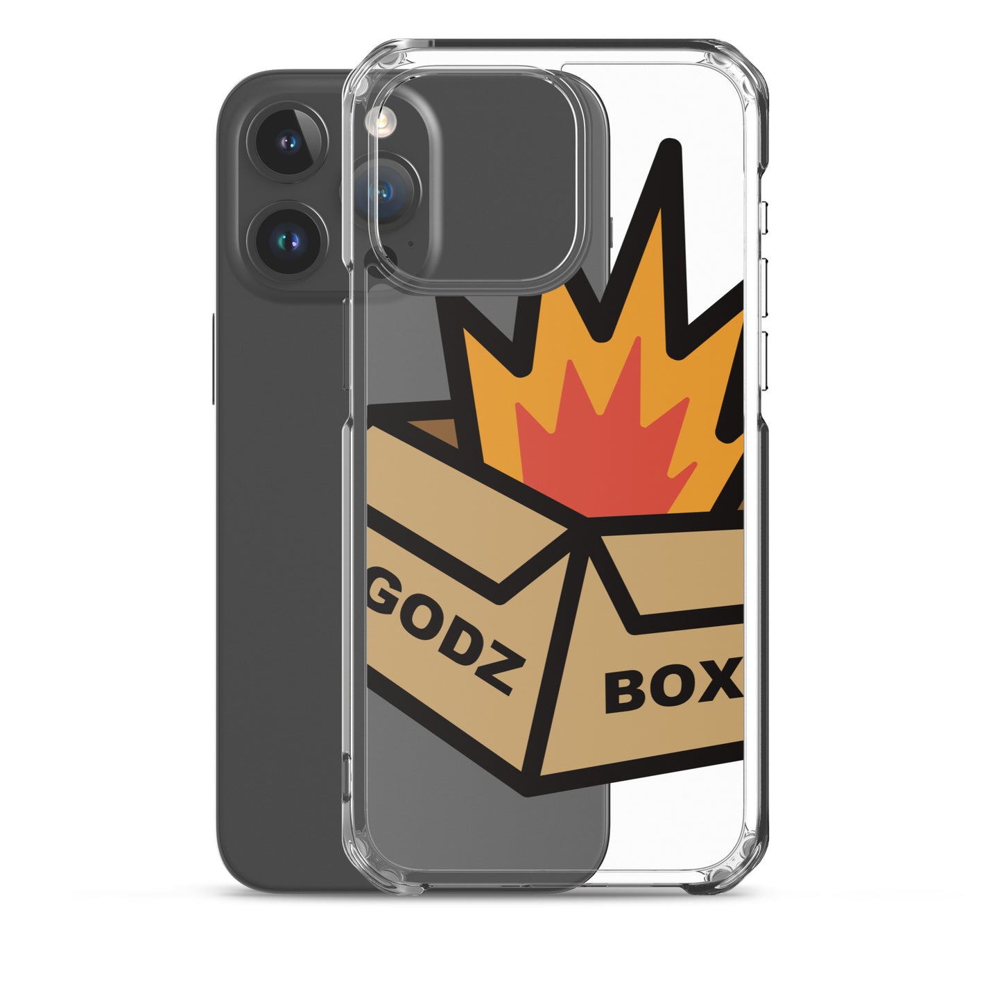 GODZBOX BIG LOGO Clear Case for iPhone® "BURNING RED"