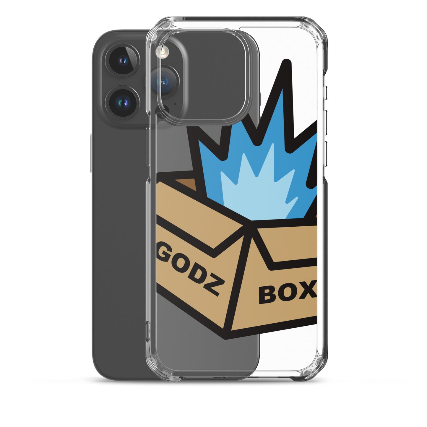 GODZBOX BIG LOGO Clear Case for iPhone® "ATOMIC BLUE"