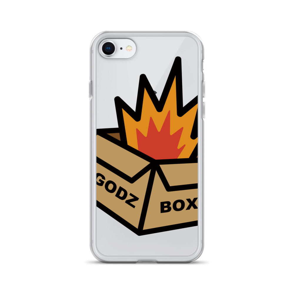 GODZBOX BIG LOGO Clear Case for iPhone® "BURNING RED"