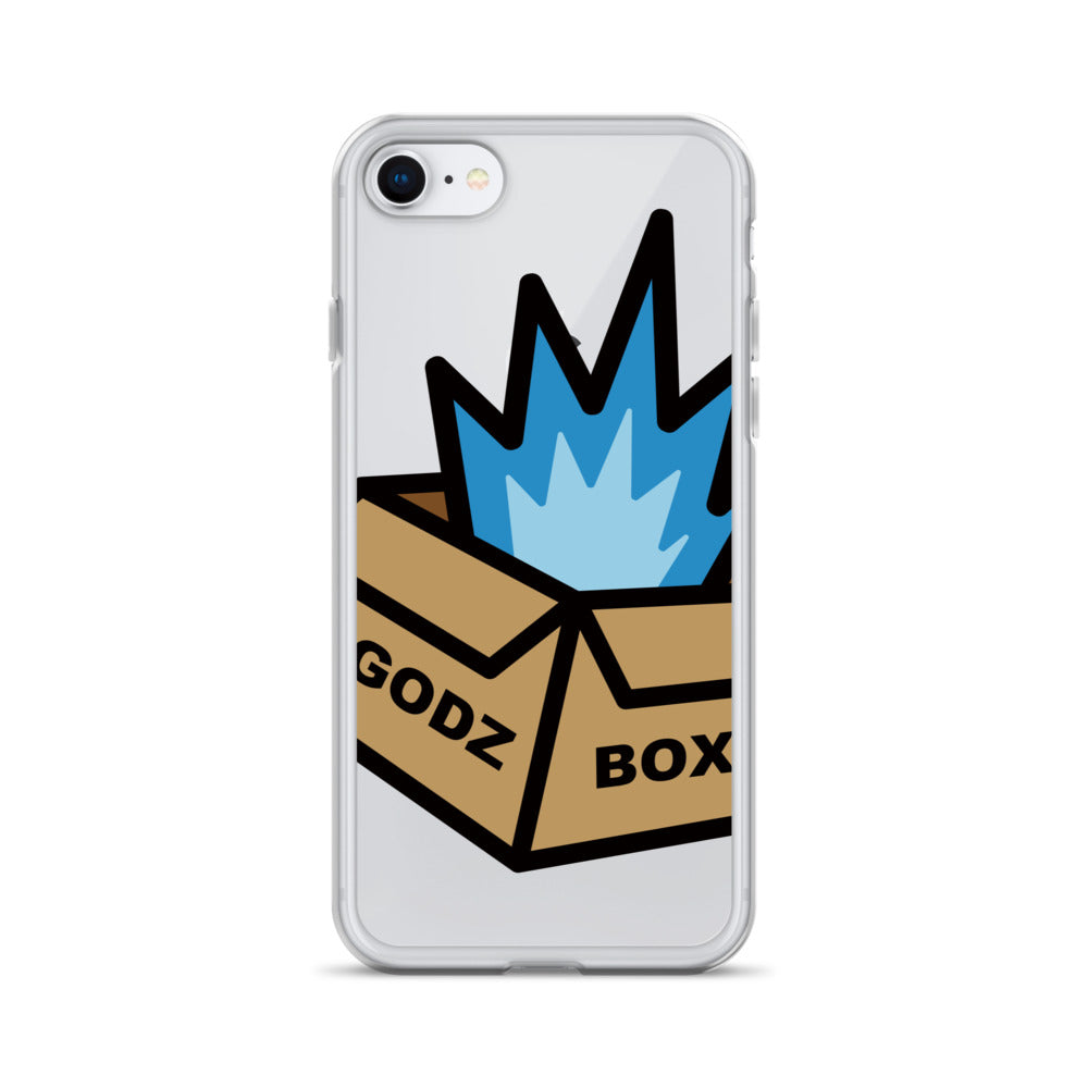 GODZBOX BIG LOGO Clear Case for iPhone® "ATOMIC BLUE"