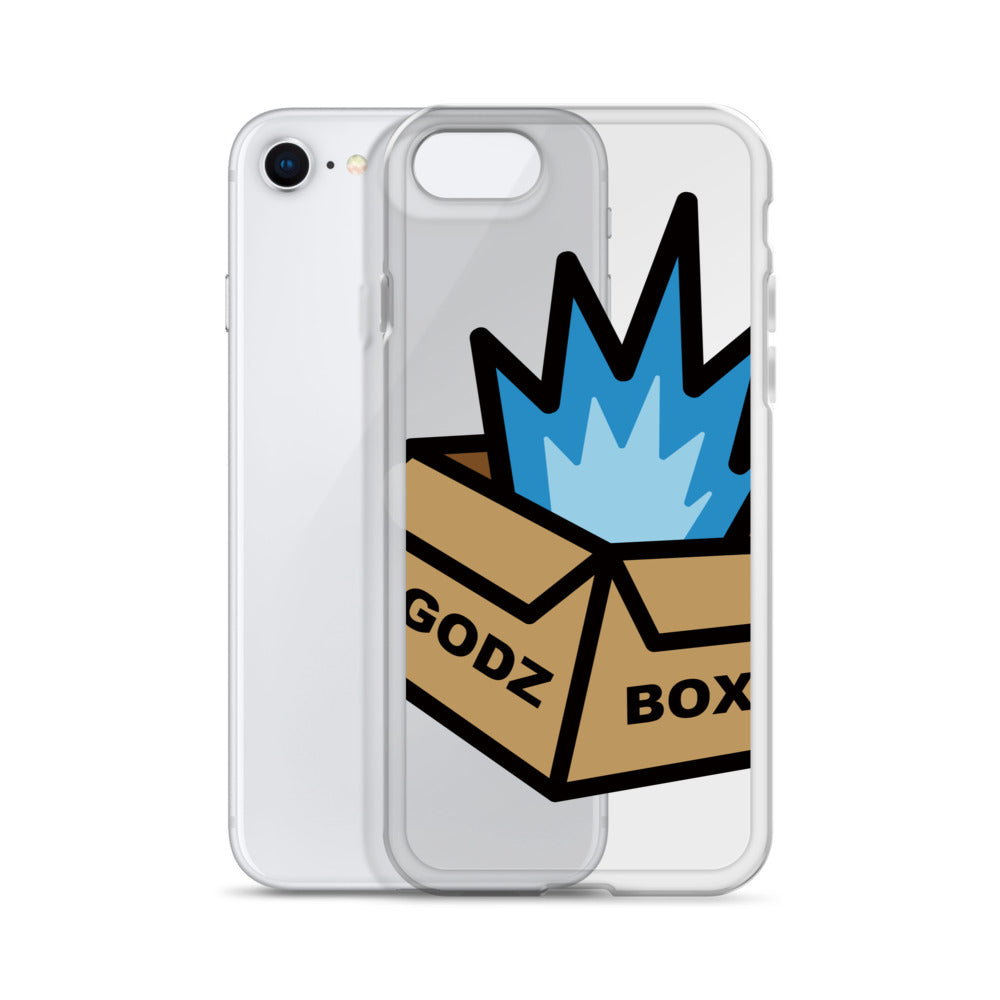 GODZBOX BIG LOGO Clear Case for iPhone® "ATOMIC BLUE"