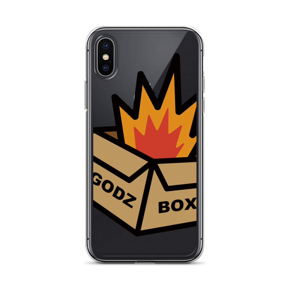 GODZBOX BIG LOGO Clear Case for iPhone® "BURNING RED"