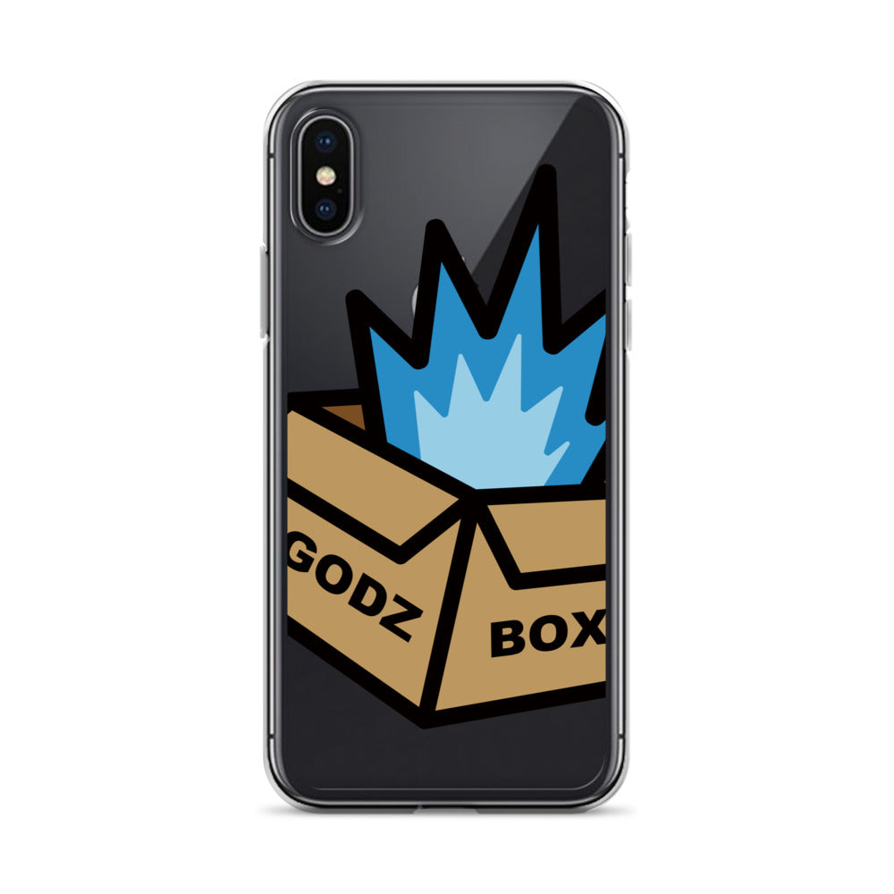 GODZBOX BIG LOGO Clear Case for iPhone® "ATOMIC BLUE"