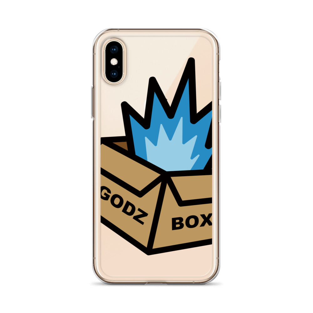 GODZBOX BIG LOGO Clear Case for iPhone® "ATOMIC BLUE"