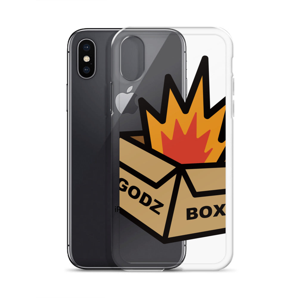 GODZBOX BIG LOGO Clear Case for iPhone® "BURNING RED"