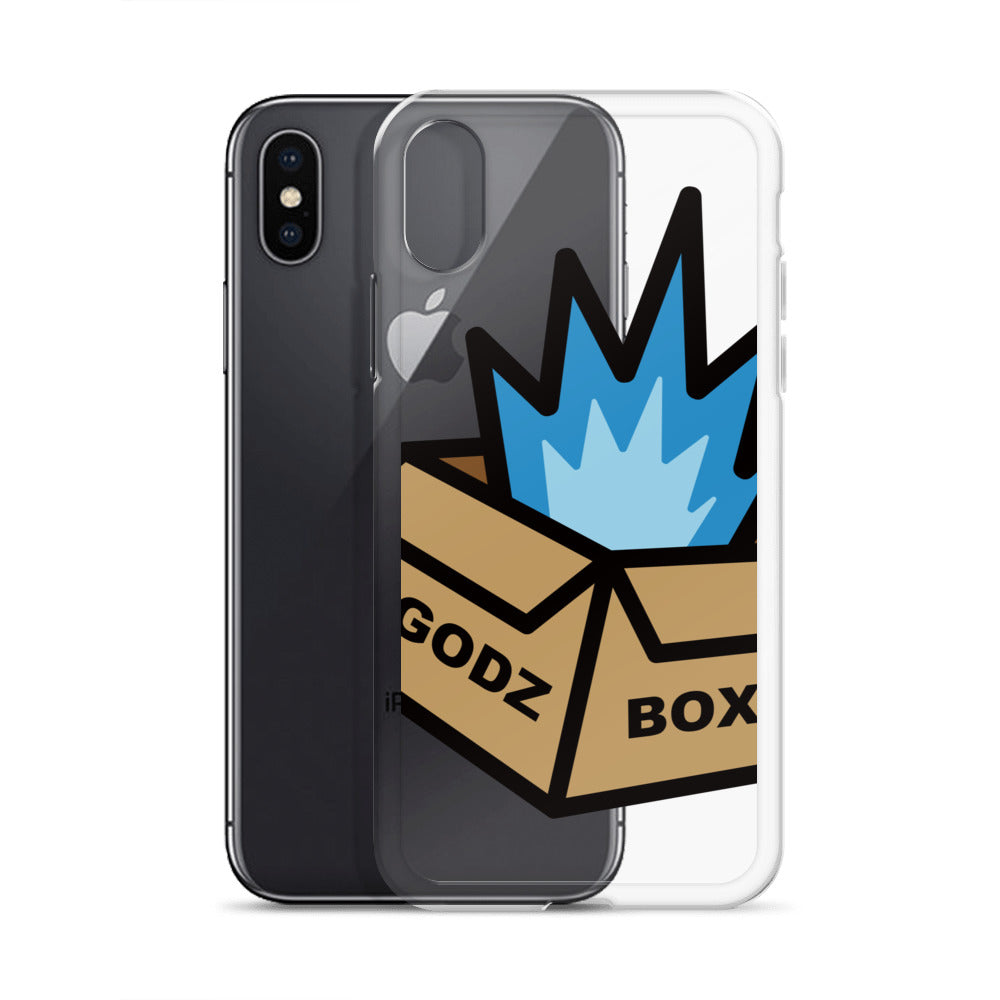 GODZBOX BIG LOGO Clear Case for iPhone® "ATOMIC BLUE"