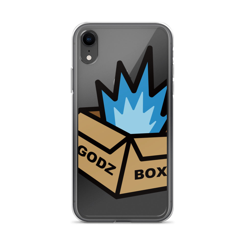 GODZBOX BIG LOGO Clear Case for iPhone® "ATOMIC BLUE"