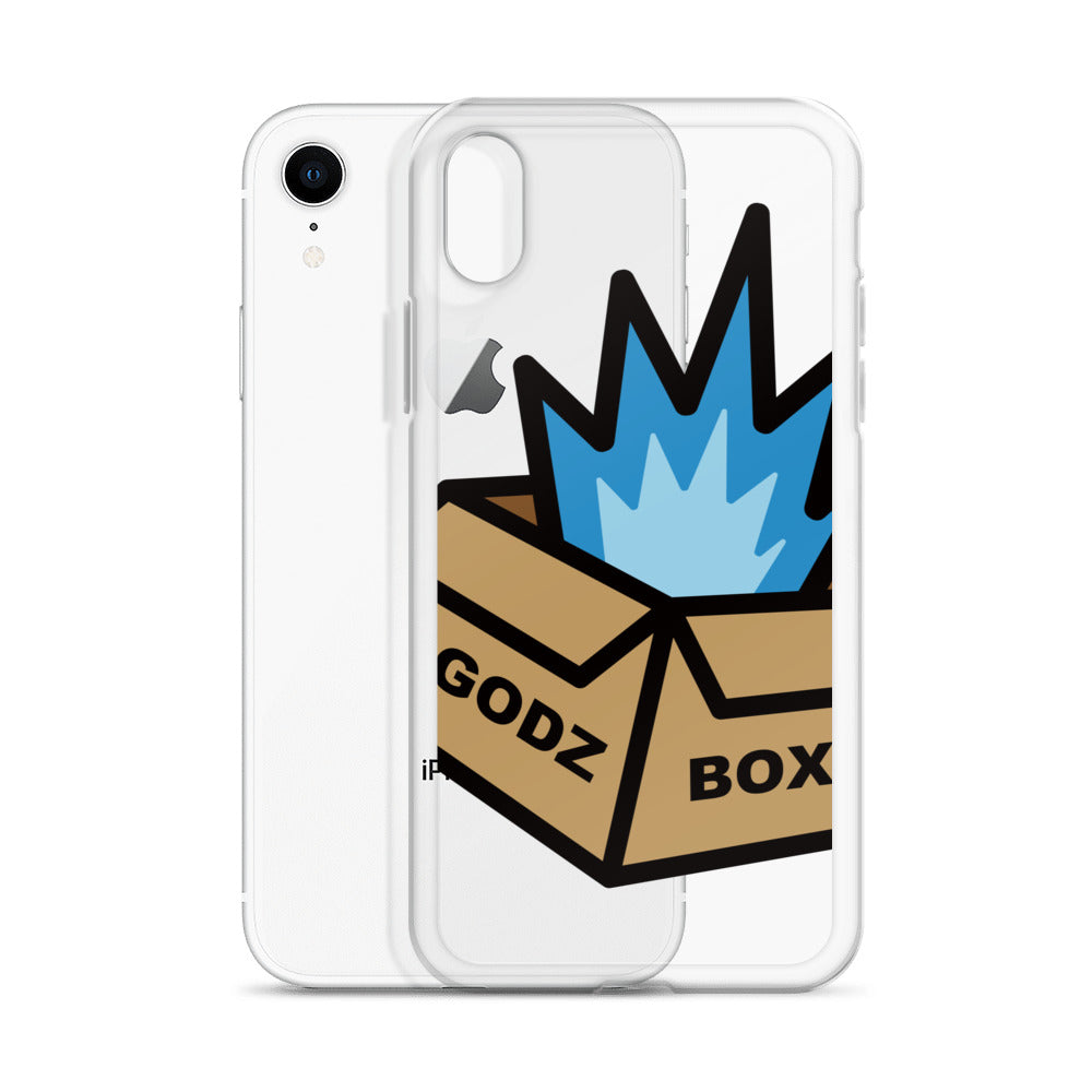 GODZBOX BIG LOGO Clear Case for iPhone® "ATOMIC BLUE"